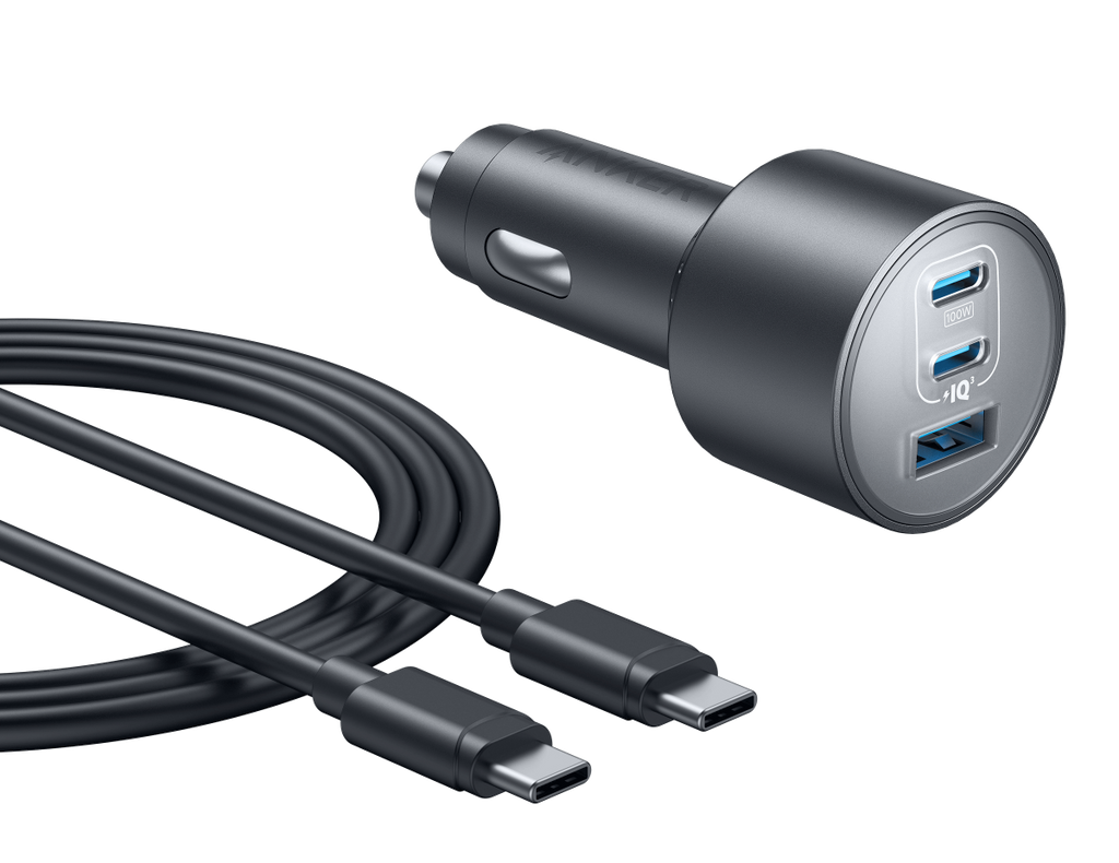 Anker Nano Car Charger 167.5W, 3-Port USB-C & USB-A Fast Charging Car Adapter