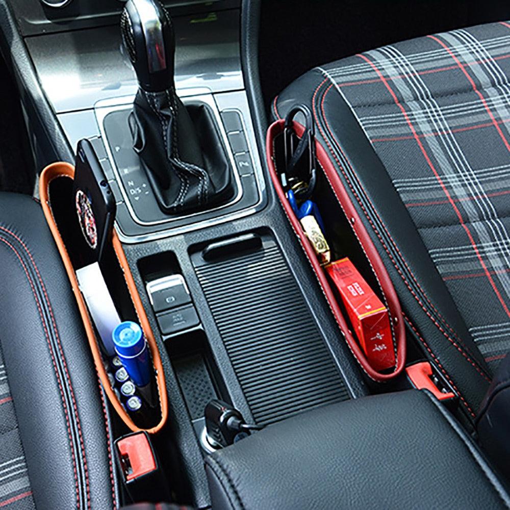 Car Seat Gap Organizer – PU Leather Seat Crevice Filler with Cup Holder, Universal Fit