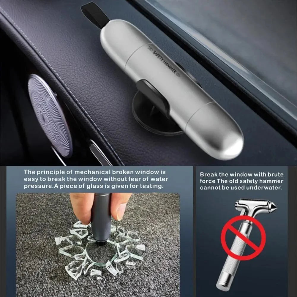 Car Emergency Safety Tool – Glass Breaker & Seat Belt Cutter, Universal Fit